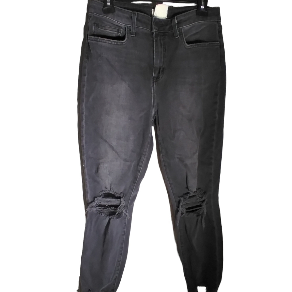 L'Agence black distressed denim  jeans